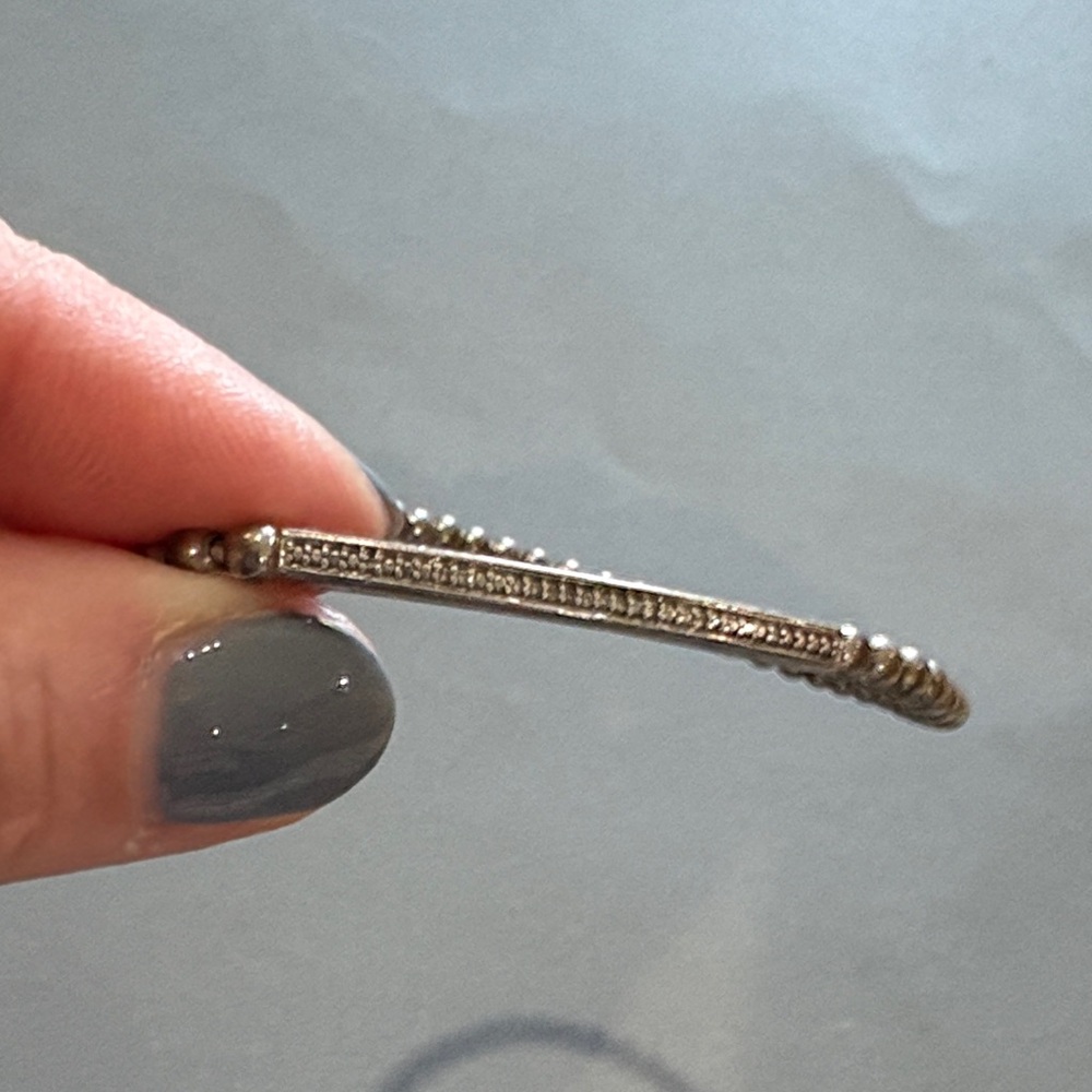 Osterman Sterling Silver Diamond Elastic Bangle Bracelet